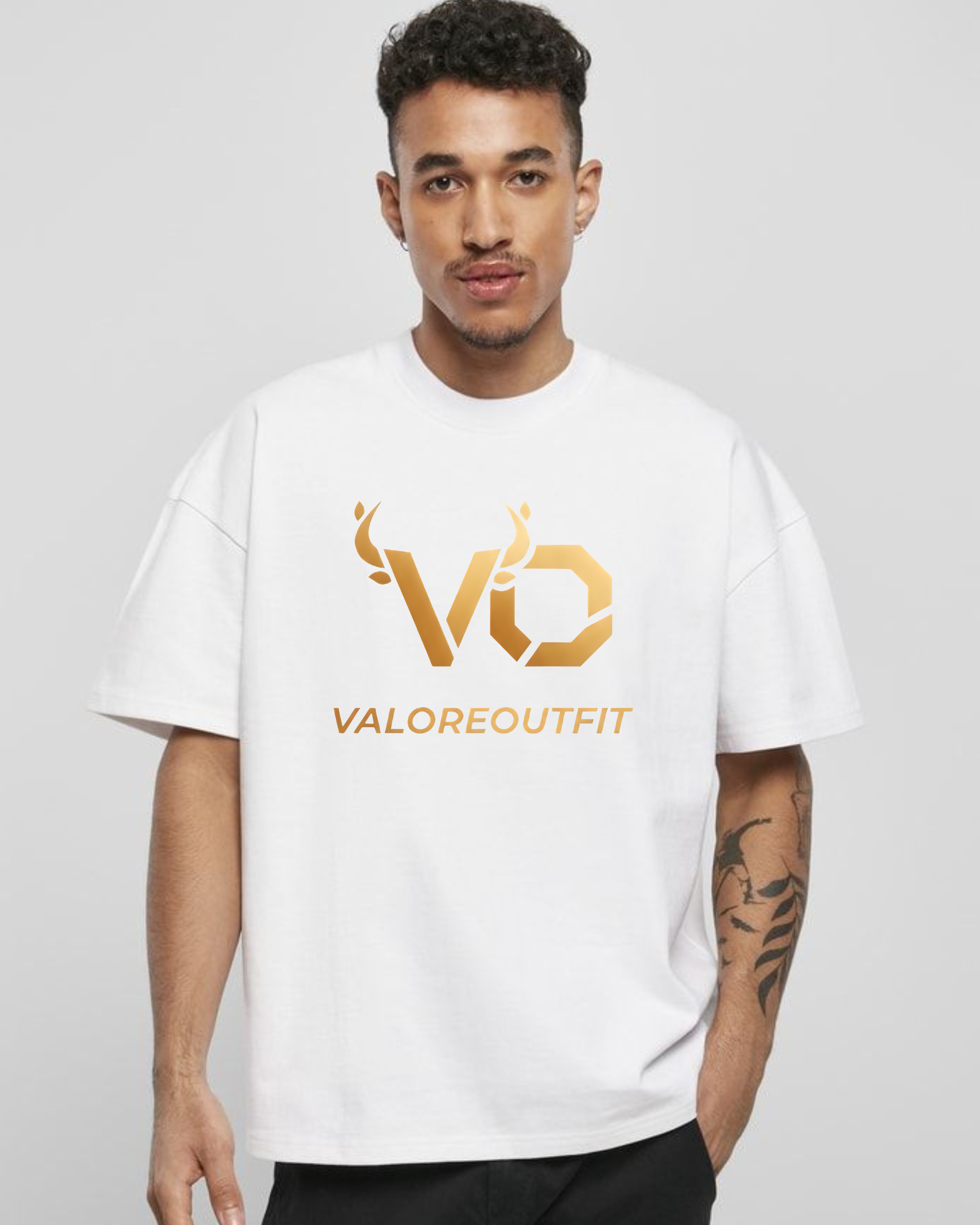 White Oversized Eagle Graphic T-Shirt – Bold Back Print Streetwear Tee